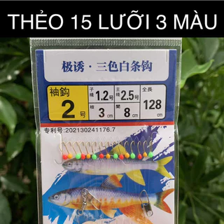 Thẻo 15 Lưỡi 3 MÀU câu cá Mương Thiểu