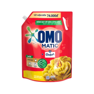 TúI Nước Giặt Omo Matic Comfort Cho Máy Giặt Cửa Trên Hương Tinh Dầu Thơm Xoáy Bay Vết Bẩn, Hương Thơm Bền Lâu 3.6Kg