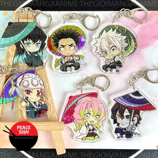 Móc khóa KIMETSU NO YAIBA ver NGỒI CHE Ô keyring mica acrylic in hình anime chibi dễ thương Thanh Gươm Diệt Quỷ