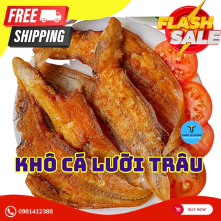 Khô cá lưỡi trâu Cà Mau loại trung, Không mặn, vừa ăn thịt ngon dai béo chất lượng hảo hạng Thiên Tú Store