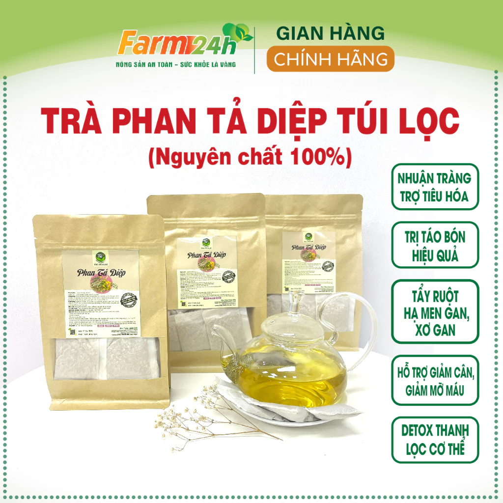 Trà phan tả diệp túi lọc, bổ sung chất xơ, ngừa táo bón, trợ tiêu hóa, nhuận tràng, thải độc tố, giảm cân, tăng dịch vị