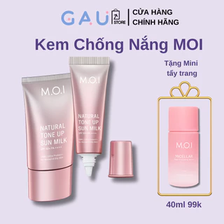 Kem chống nắng Nâng tông M.O.I GAU Store Hồ Ngọc HàTone Up SPF 50+ PA ++++40ml Tặng Mini Tẩy Trang