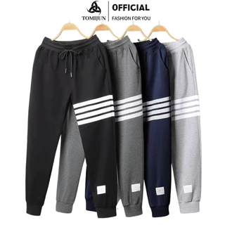 Quần jogger thể thao nam vải tổ ong TOMIJUN họa tiết Thom 4 gạch kiểu dáng unisex bo ống chân co giãn mềm mại