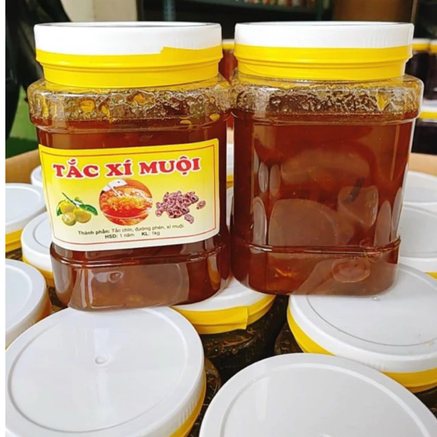 Hủ 1kg Tắc xí muội đường phèn chua ngọt thơm ngon