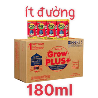 Thùng sữa Grow Plus+ đỏ 180ml ít đường