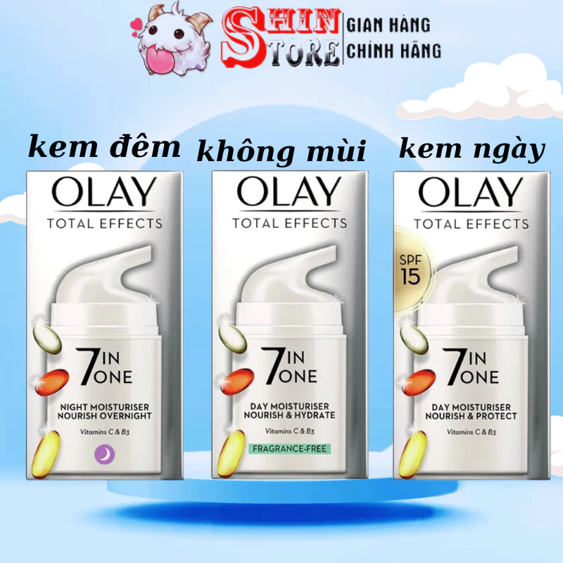 Kem Dưỡng Olay Total Effects 7 In 1 Ngày và Đêm dưỡng da, tái tạo và làm đẹp da một cách tối ưu, chống lão hóa 50ml