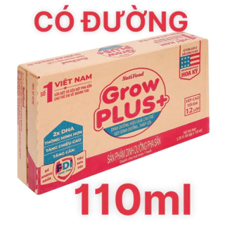 Thùng sữa Grow Plus+ đỏ 110ml Nutifood