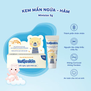 (Sản phẩm trải nghiệm ) Kutieskin 5gr kem bôi dịu da cho bé bị muỗi đốt côn trùng cắn rôm sảy hoàn toàn thiên nhiên