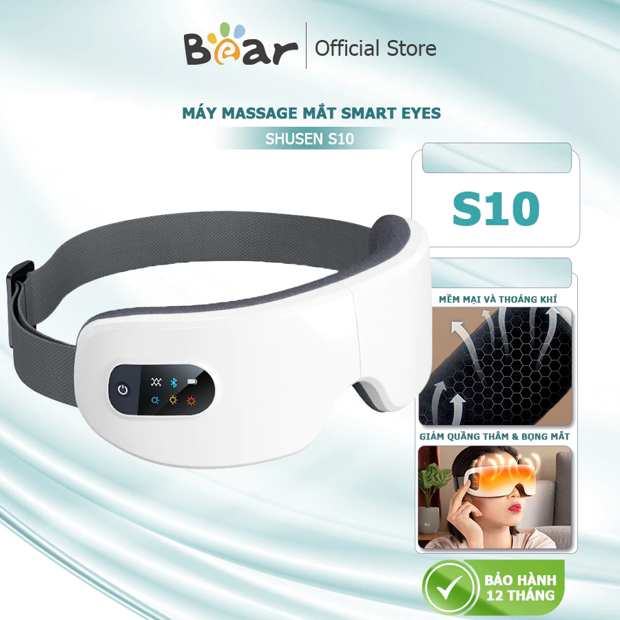Máy Massage Mắt Smart Eye Model S10 Xoa Dịu Mỏi Mắt, Giảm Thâm Quầng Hiệu Quả
