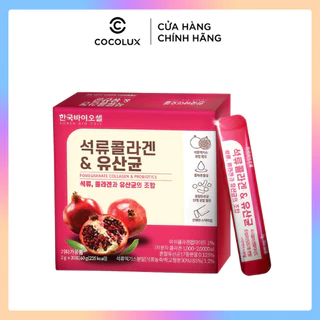 Bột Uống Collagen Lựu Đỏ Bio Cell Pomegranate Collagen & Probiotics 60g (30 Gói)