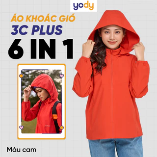 Áo khoác gió YODY nữ 3C plus 2 lớp vải dù trượt nước chống bụi nhiều màu phong cách thể thao AKN5040