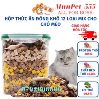 Thức ăn sấy khô cho chó mèo cao cấp (Ức gà, lòng đỏ trứng, chim cút, gan bò và cá thơm ngon)