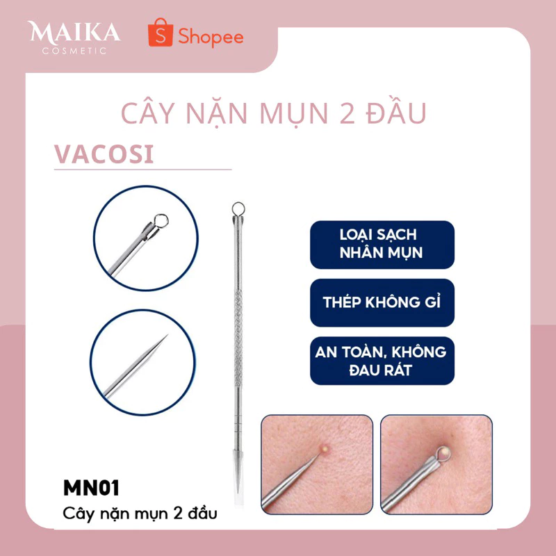 (Mã NSF020280 giảm 80K) CÂY NẶN MỤN 2 ĐẦU VACOSI KO GỈ