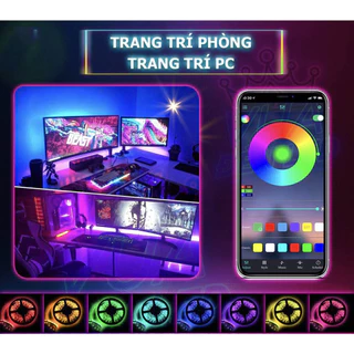 Dây Đèn Led RGB 16 triệu màu 5M, 10 M điều khiển bằng điện thoại, nháy theo nhạc, trang trí decor phòng