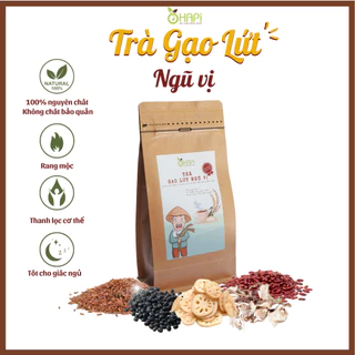 Trà gạo lứt ngũ vị OHAPI 500gr Trà gạo lứt giảm cân lợi sữa gồm đậu đen gạo lứt rang, đậu đỏ, củ sen, sâm đương quy