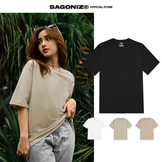 ÁO THUN TRƠN BASIC 100% Cotton form Regular fit tôn dáng thương hiệu SAGONIZ®