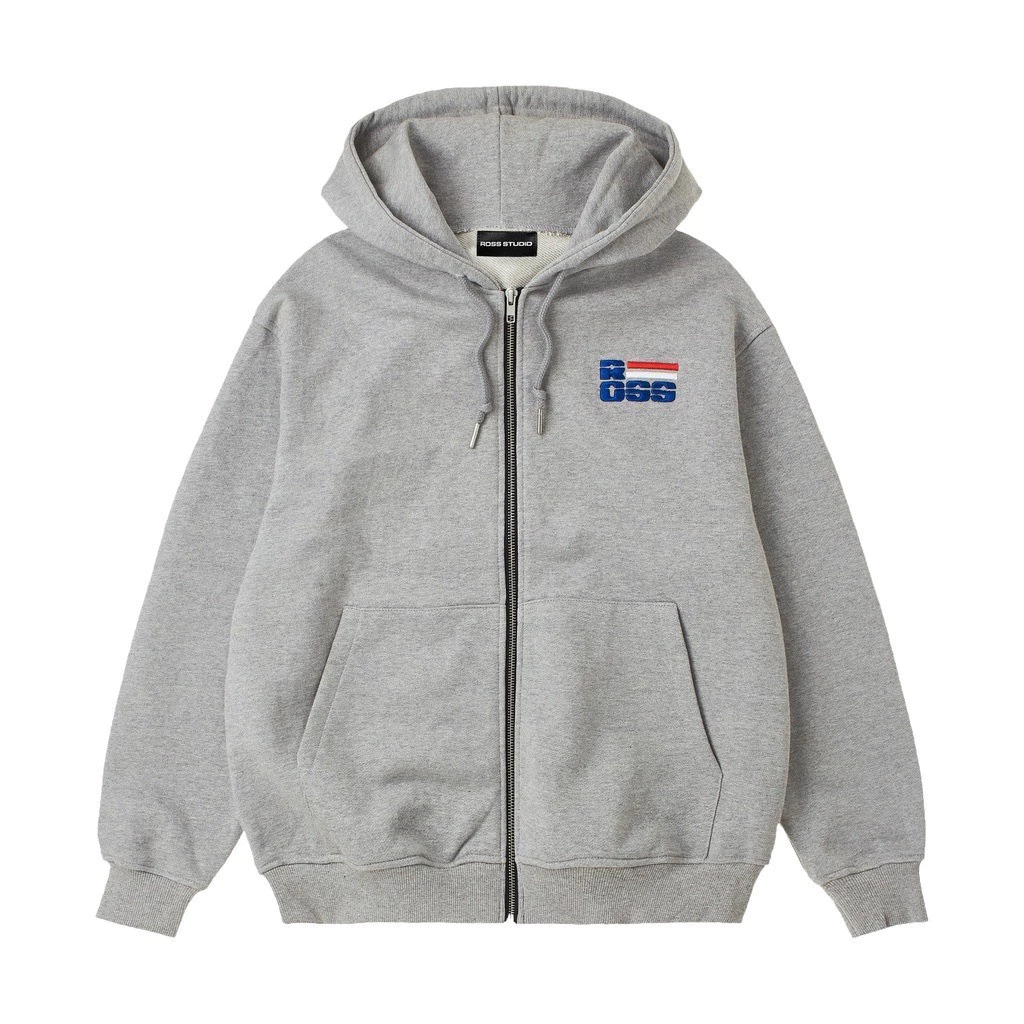 Áo Hoodie Zip ROSS , Áo Khoác Nỉ Form Rộng Mũ Trùm 2 Lớp Thêu Chữ ROSS Nam Nữ Unisex