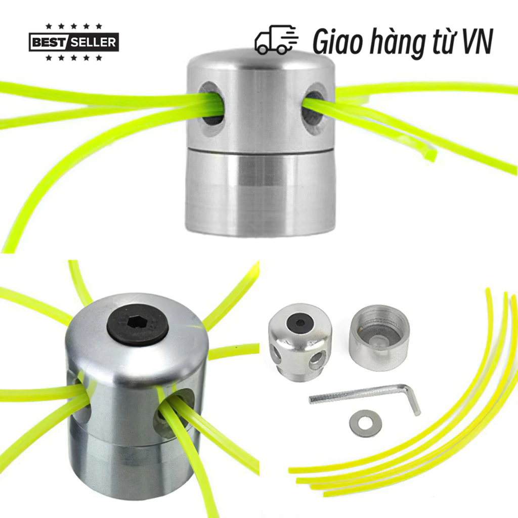 Đầu Máy Cắt Cỏ Bằng Nhôm Thông Dụng, dùng dây nhựa làm lưỡi cắt cỏ