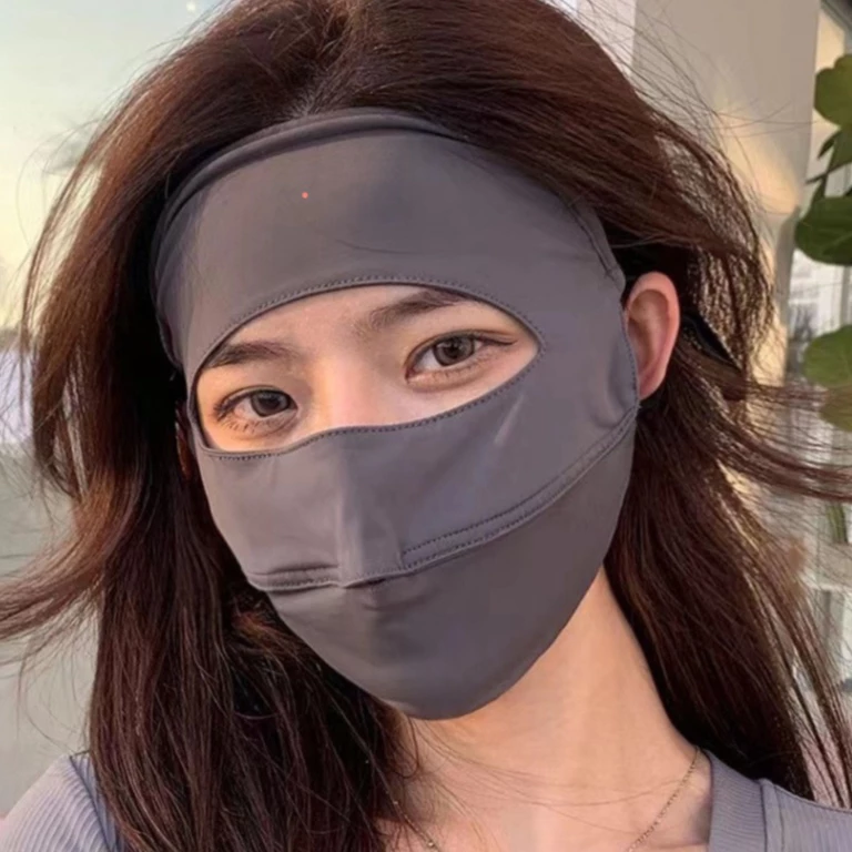 Khẩu trang chống nắng che trán🍒FREESHIP🍒Khẩu trang ninja hai lớp che kín mặt chống nắng UPF 50+ Chất liệu lụa