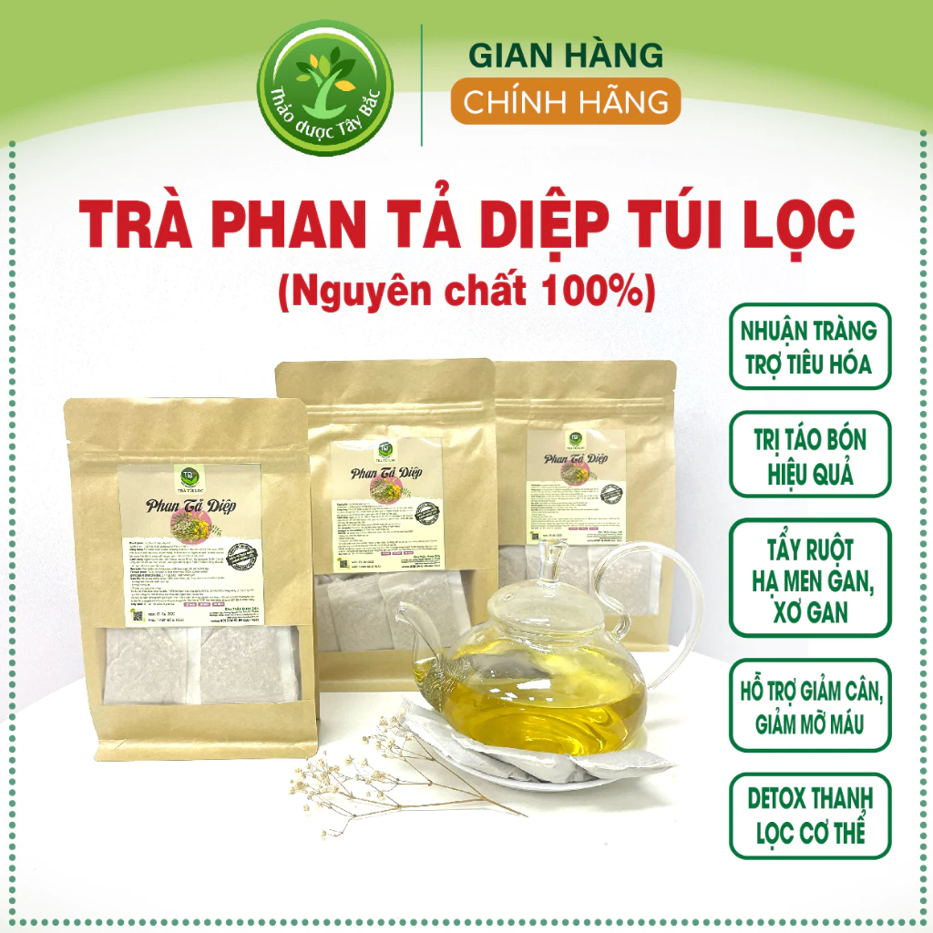 Trà phan tả diệp túi lọc, bổ sung chất xơ, ngừa táo bón, trợ tiêu hóa, nhuận tràng, thải độc tố, giảm cân, tăng dịch vị