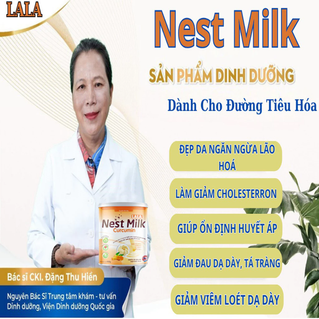 Sữa Nghệ Nest Milk Curcumin - Giảm Đau Dạ Dày, Đại Tràng - Nhanh Lành Vết Thương- Giúp đẹp da - Chống Lão Hóa