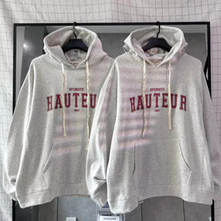 Áo Hoodie HAUTUER STOREUNISEX Nam Nữ Unisex Form Rộng, Áo Nỉ Chất Liệu Nỉ Bông Dày Dặn Màu Xám Dễ Phối Đồ