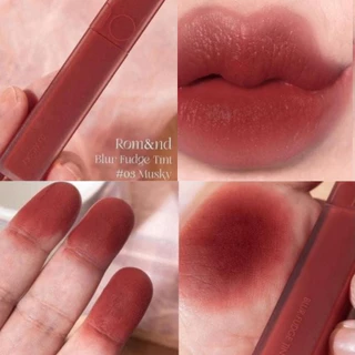 Son Romand Blur 03 Musky Đỏ Gạch, Son Kem Lì Romand Blur Fudge Tint Màu 03 Musky