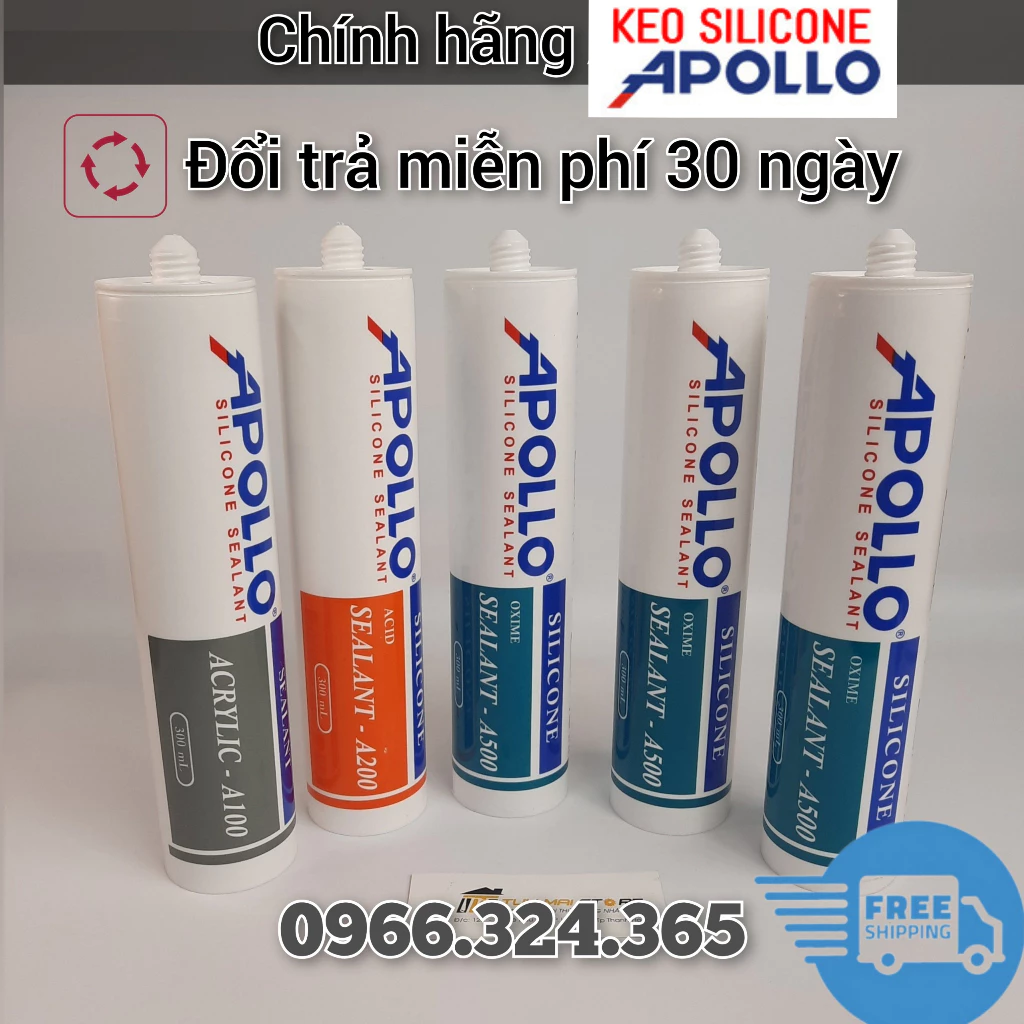 [Tổng Kho] Keo dán đa năng silicon Apolo gắn kim loại, kính, tường, bê tông , gạch ,đá , nhựa , gốm..(dùng kèm súng keo)