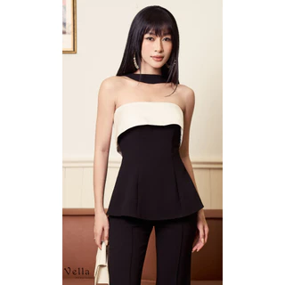 Vella Fashion - Áo quây dáng peplum phối dây cổ VA23088