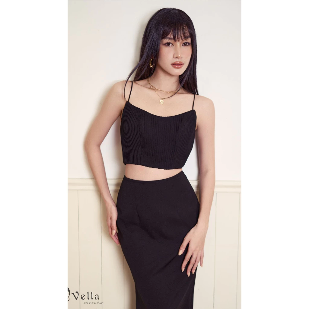 Vella Fashion - Áo kiểu croptop hai dây VA23097