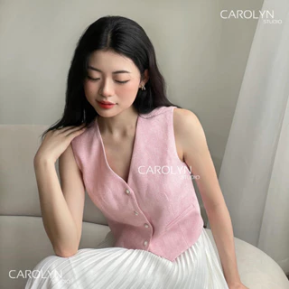 Áo gile vải tweed Carolyn ANN