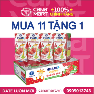 Thùng sữa nước trái cây Nutricare Smarta Grow (vị dâu) dinh dưỡng cho trẻ thấp còi (110ml)