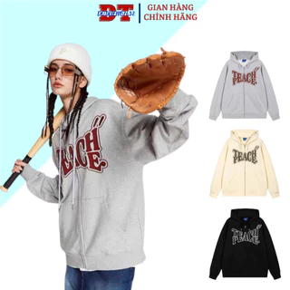 Áo khoác hoodie zip chất nỉ bông in chữ EAC - Áo hoodie zip unisex nam nữ from rộng chất nỉ phong cách hàn quốc - DTB