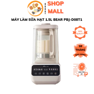 Máy làm sữa hạt đa năng mini 1,5L BEAR PBJ-D08T1, 1200W,10 chức năng xay nấu đậu nành,cháo,ngũ cốc, sinh tố, BH 18 tháng