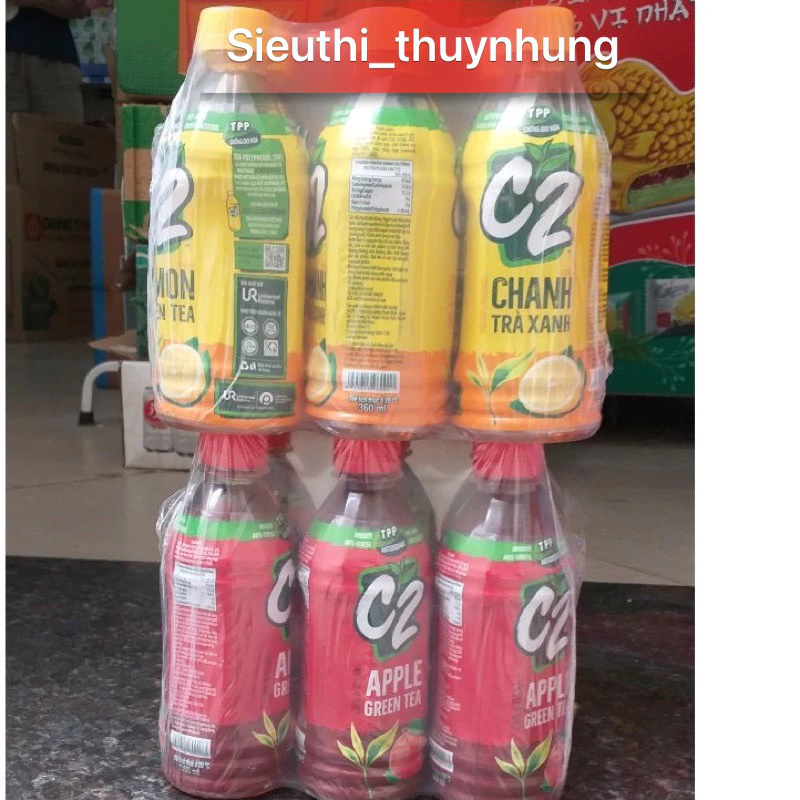 1 Lốc 6 Chai C2 Hương Chanh/Táo 355ml