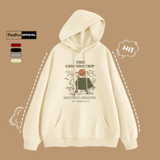 Áo Hoodie Camping Trip Nam Nữ By PEABOO Unisex Chất Nỉ Lót Bông Mũ 2 Lớp Form Rộng