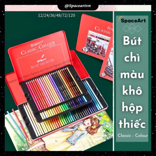 Chì màu khô hộp thiếc Giorgione cao cấp Classic-Colour 12/24/36/48/72 màu