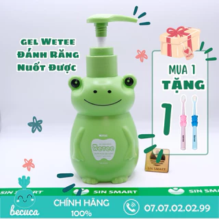 [ Tặng bàn chải wetee]Gel Đánh Răng Wetee Cho Bé Thiết Kế Hình Ếch Dễ Thương 100ml