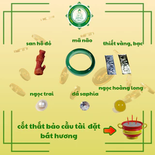 Cốt thất bảo, bộ cốt bát hương chuẩn phong thuỷ, nguyên liệu thiên nhiên 100%, thu hút tài lộc phú quý