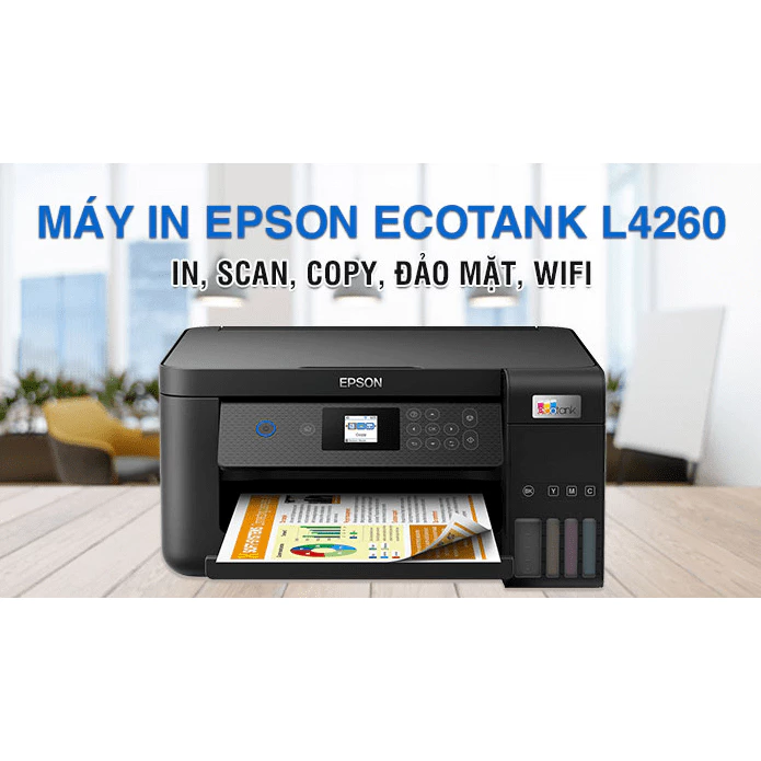 Máy in phun màu Epson L4260 Scan,copy,wifi,in đảo mặt