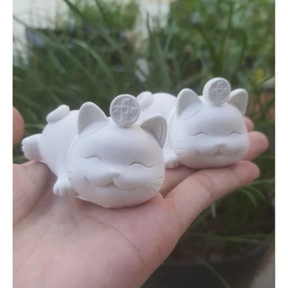 Tượng Tô Màu Hình MÈO THẦN TÀI. Saze 4cm.