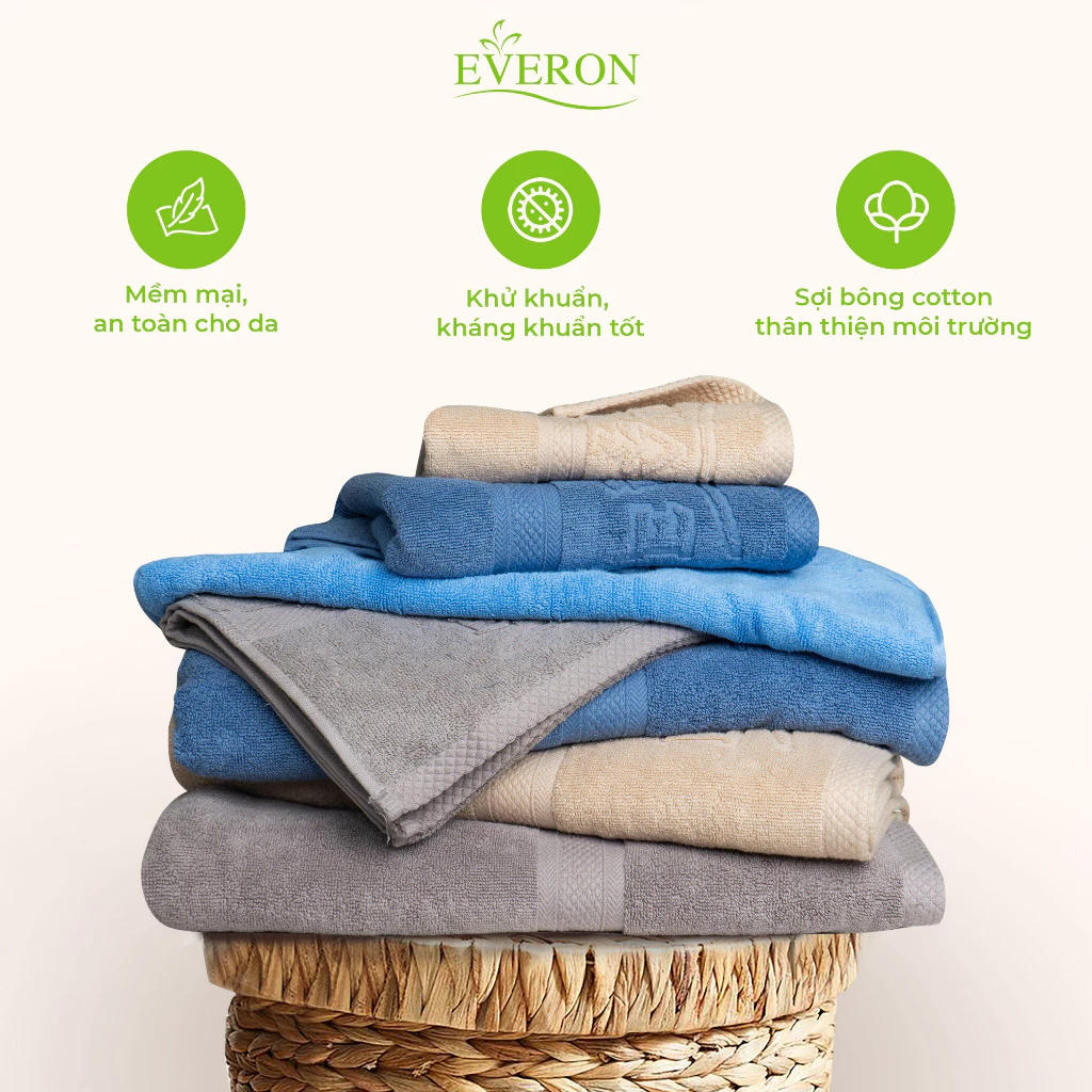 [EVERON] KHĂN MẶT 100% Cotton Hàn Quốc