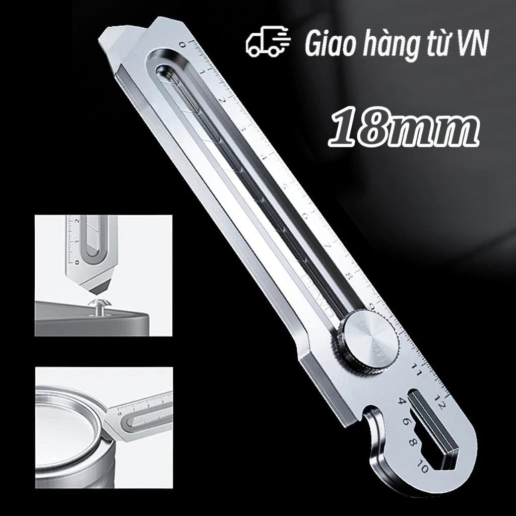 18mm Thép không rỉ dao rọc giấy đa năng làm mịn cạnh