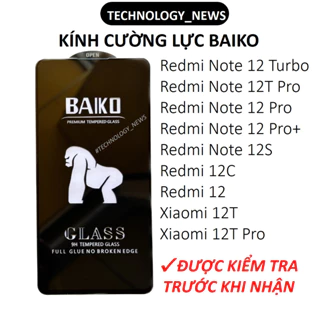 Cường lực BAIKO Xiaomi Redmi 13C 13R 13 Note 12 Turbo, 12c/ 12s/ 12t pro 12R 4G 5G cao cấp phủ nano siêu mượt full màn