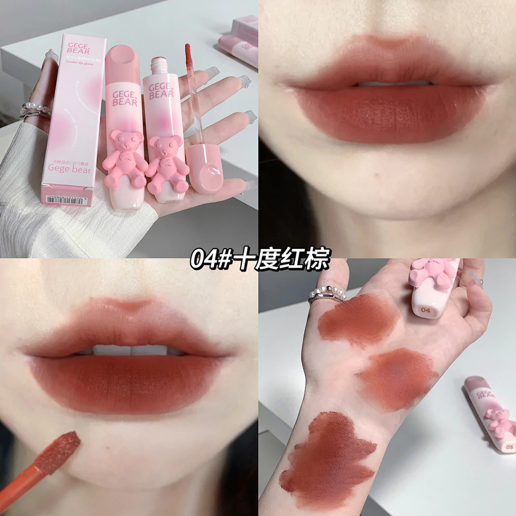 Son GEGE BEAR Tender Lip Glaze nhung lì mềm mịn môi cực sang chảnh