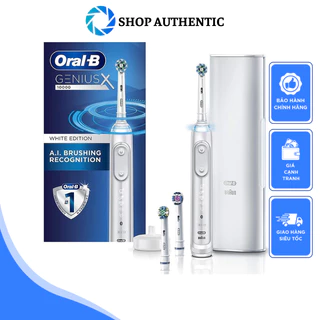 Bàn Chải Điện Oral-B Genius X 20100S, Làm Sạch Gấp 7 Lần, Ngừa Sâu Răng, Nhập Đức, BH 12 Tháng