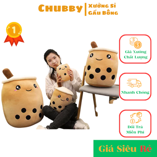 Gấu Bông Trà Sữa 💖 FREE SHIP 💖 Gối Ôm Thú Bông Cho Bé Baby Hàng Cao Cấp Mềm Mịn Size 40cm Dễ Thương Tại Chubby Shop