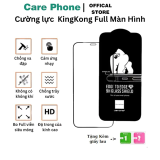 Kính Cường lực KingKong full màn , cường lực iphone 6/ 6s/ 7/ 8 plus/ x/ xs/ 11/ 12/ 13/ 14 promax-CarePhone