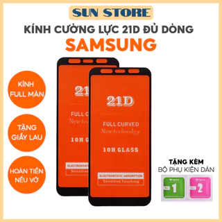 Kính cường lực 21D Samsung Full Màn hình J2 J4 J6 J8 A6 A7 A8 A9 2018 Core Prime Pro Plus J4+ J6+ A6+ A8+