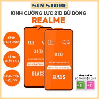 Kính cường lực 21D Full Màn Realme C11 C12 C15 C17 C2 C20 C21 Y C25 C25S Y C3 C30 S C31 C33 C35 C51 C53 C55 2020 2021